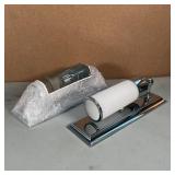 PAIR CYLINDRICAL WALL SCONCES | Round frosted glass shades on a rectangular chrome base; h. 15 x w. 