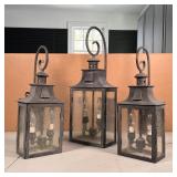 (3pc) OUTDOOR LIGHTING FIXTURES | Three wall sconces, including two of the same size and one larger 