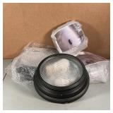 NAUTICAL STYLE CEILING LIGHTS | Ceiling lighting fixtures with textured glass, including three large