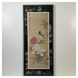 SCROLL WOOD PANEL | Decorative wood panel with applied reproduction print of a scroll painting of a 