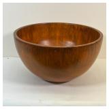 MANGO WOOD BOWL | Large center bowl; h. 7 x dia. 12-1/2 in. [with crack on one side, as pictured]