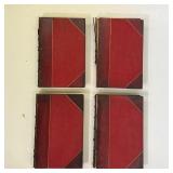 1854-1878, in red leather binding with gilt tooled spines [bindings in poor condition, with loss to 