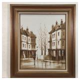 LE GRAND OIL PAINTING | Contemporary oil on canvas painting, a Parisian street scene showing a figur