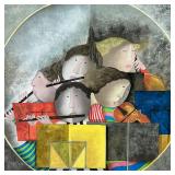 GRACIELA RODO BOULANGER | "Serenade" stone lithograph, framed, showing musicians