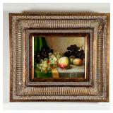 BIANCHI TABLETOP STILL LIFE | Italian still life showing grapes and peaches, signed lower left "Bian