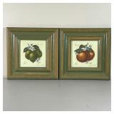 PAIR DYNDI FRUIT PRINTS | Oranges and limes, numbered and pencil signed, nicely framed; overall 10 x