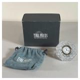 WATERFORD CRYSTAL CLOCK | Diamond shape cut crystal desk clock / paperweight, with original box [app