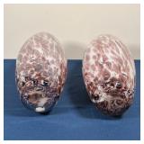 PAIR ART GLAS VASES | Of ovoid shape, appearing in excellent condition; h. 12-1/2 in.