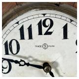 REGULATOR WALL CLOCK | Antique octagonal wall clock with contrasting wood paneling, the face with pa