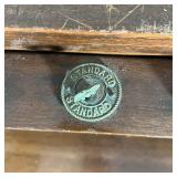 STANDARD FURNITURE ROLLTOP DESK | [the rolltop separated; needs work]; h. 43 x w. 50 x d. 32 in.