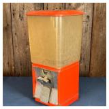 CANDY MACHINE | Northwestern Morris Illinois, coin operated [with cracks to container]; 17-1/4 x w. 