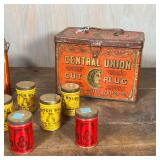 Union Leader Cut Plug and Central Union Cut Plug, Richmond, Virginia; plus 4 Scotch Snuff tobacco ti
