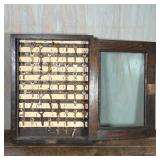 KEY COLLECTION | Collection of keys in a wall mount case with hinged glass door; h. 20 x w. 15 x d. 