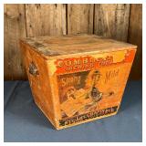 STUART CHAPIN TOBACCO CRATE | Combination chewing tobacco, having a hinged lid, partitioned interior