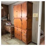  Hygena cabinet / kitchen pantry with drawers and cabinet doors, having a drop down writing surface;