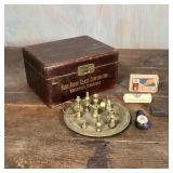 COLLECTION MISC. ANTIQUES | Early pharmeceutical tools, including small brass tools, a Johnson