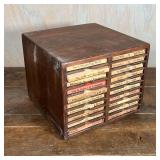 ANTIQUE PAPER BOX | With lithograph paper, the case with cigar box joinery; h. 8-1/2 x w. 10-1/2 x d