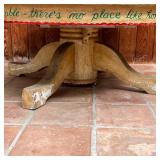 PETER HUNT LOW TABLE | Round top low table with overall paint decoration; h. 16-1/4 x dia. 42 in.