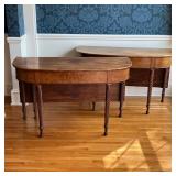 PAIR SIDE / BANQUET TABLES | Spiral turned legs, the two tables join to form a dining table; each h.