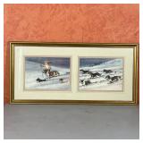 PAIR FRAMED PRINTS | Including a pair of prints of illustrations by Robert Aitcrer(?) showing a boy 