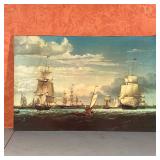 BOSTON HARBOR CANVAS PRINT | Art print on canvas of the Fitz Hugh Lane (American, 1804-1065) oil on 