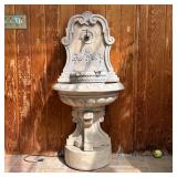 FANCY GARDEN FOUNTAIN | composition (stone and plaster) multi-piece construction with shell and garl