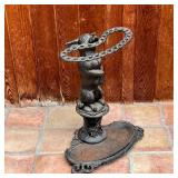 CAST IRON DOG UMBRELLA STAND | very unique and in great shape! h. 23-3/4 x w. 19 x d. 13 in.