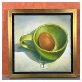 HEIDI FUNCK (American, 20th C.) | "Blessing"  oil and mixed media on board original oil painting sho