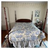 QUEEN CANOPY BED | Antique reproduction of a Sheraton Field Bed by Leonards New England, with four r