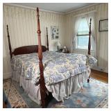four reeded posters [canopy included, pictured separately]; bed without the canopy measures h. 71-1/