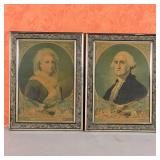 (2pc) WASHINGTON PORTRAITS | Early color lithographs of George Washington and Martha Washington, eac
