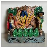 MEXICAN FOLK ART CERAMIC | Ceramic figure of Ocumicho, Nativity scene by Rogelio Alvarez Barriere; h