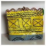 MEXICAN FOLK ART CERAMIC | Ceramic figure of Ocumicho, Nativity scene by Rogelio Alvarez Barriere; h