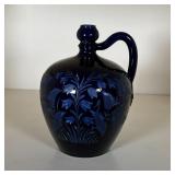 BURLEY & CO JAR | Blue pottery jar by Burley & Co Chicago, with paper label on bottom and stamped no