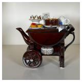 PARRINGTON TEAPOT | Richard Parrington Designs novelty teapot of a tea cart with pastries, "Afternoo