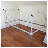 WHITE IRON BED FRAME | Turn of the century, marked F R Co. (possibly French); h. 47-1/4 x l. 79 x w.
