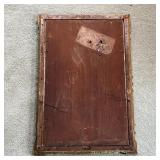 GILT CARVED MIRROR | Antique framed mirror, carved wood with foliate motifs; overall 25 x 17 in.