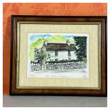 MAX BAKER WATERCOLOR | Max Baker pen and watercolor on paper, "Dove Cottage, Grasmere" pencil signed