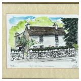 Max Baker pen and watercolor on paper, "Dove Cottage, Grasmere" pencil signed lower right and titled