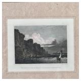 (2pc) COASTAL ARTWORKS | Including an engraving of "The Palisade Rocks of The Hudson River, West Ban