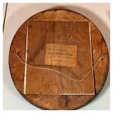 (2pc) DOG ART | Including an engraving of a baby and dog titled "Good Morning", framed in tondo (ove