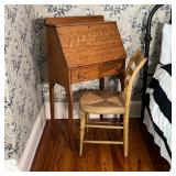 desk, having a drop down front with fitted interior over a full width drawer (h. 41-3/4 x w. 24 x d.