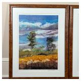framed in burlwood style frames, each signed lower right; overall 26-3/4 x 21 in. (framed)