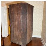 ANTIQUE COUNTRY CORNER CABINET | American Cherry, double cabinet doors over three drawers, over lowe