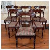(6pc) ANTIQUE CHAIRS| Including five side chairs and one arm chair (h. 35 x 21 x 24 in.)