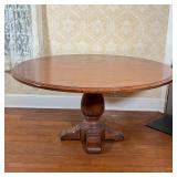 PEDESTAL DINING TABLE | By woodland furniture; h. 30 x dia. 60 in.