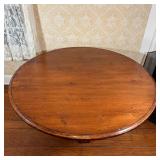 PEDESTAL DINING TABLE | By woodland furniture; h. 30 x dia. 60 in.