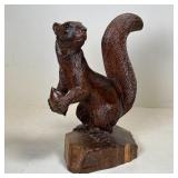 BLACK FOREST SQUIRREL | Black forest carved wooden squirrel, signed Ramon Det. Suby (?), very heavy;