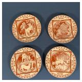 (12pc) MINTON PLATES | Pottery plates with rust underglaze with Aesop