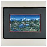 NEPALESE PAINTING | Original painting on paper of a Nepal landscape signed Arjun and dated 1983; ove